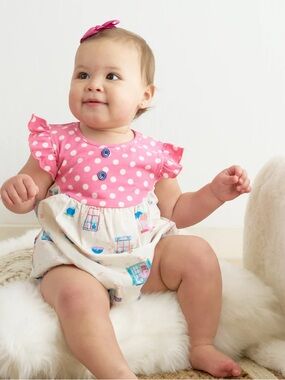 NWT Platinum Collection Castel Balcony Print Dot Baby Bubble